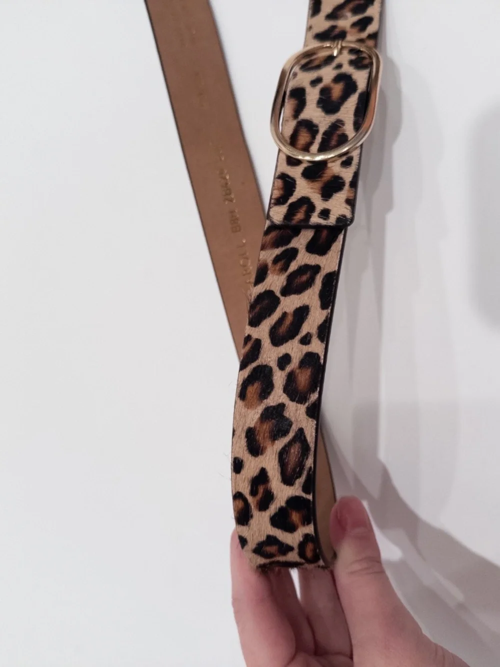 Y2k leather cheetah print belt 41
